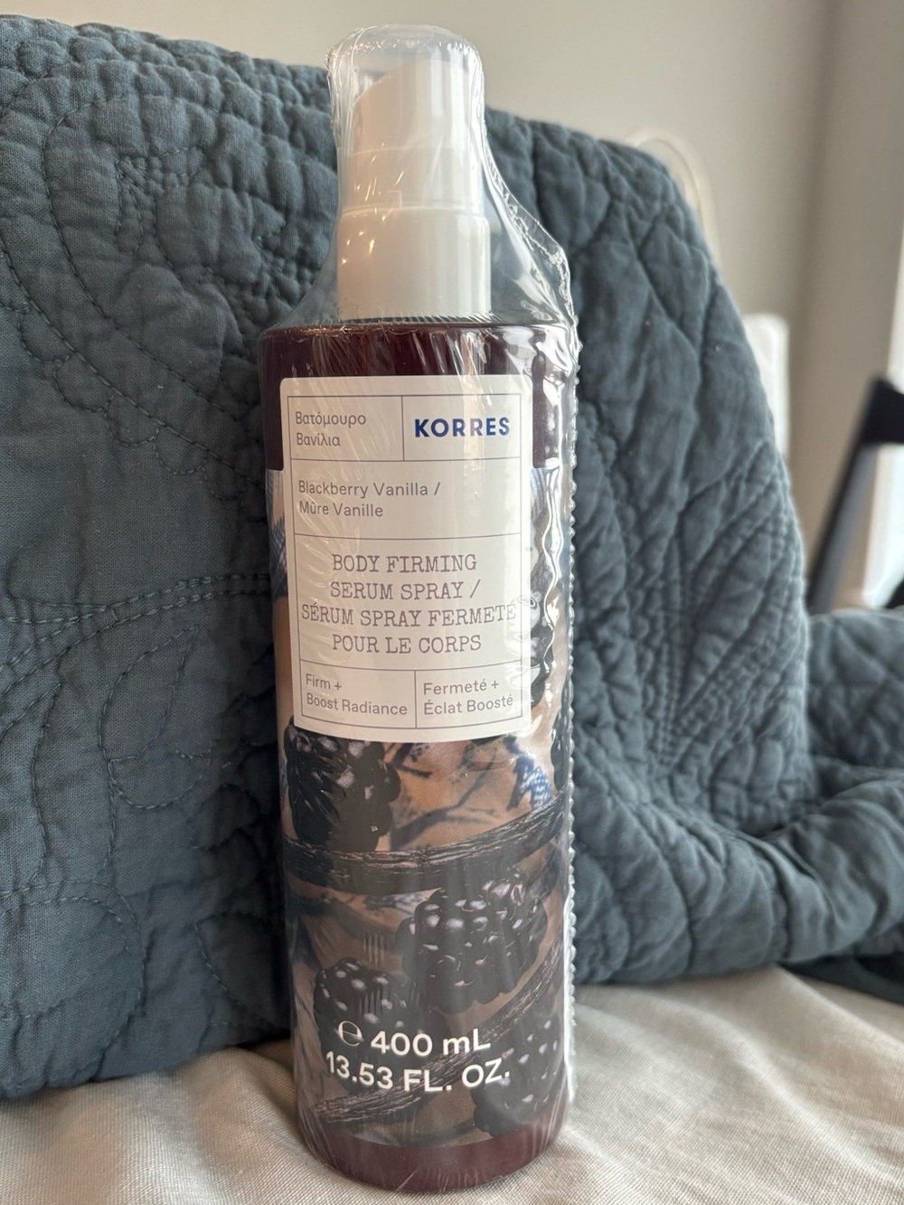 Korres Blackberry Vanilla Body Firming Serum Spray 13.53 oz New Sealed